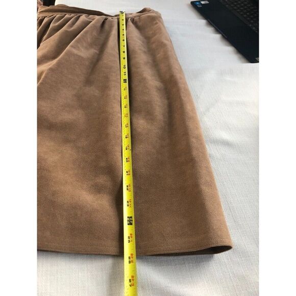 Vintage Homemade Skirt Suit Womens Sz M 2Pc Set Jacket & Skirt Camel Faux Suede* - Picture 11 of 15